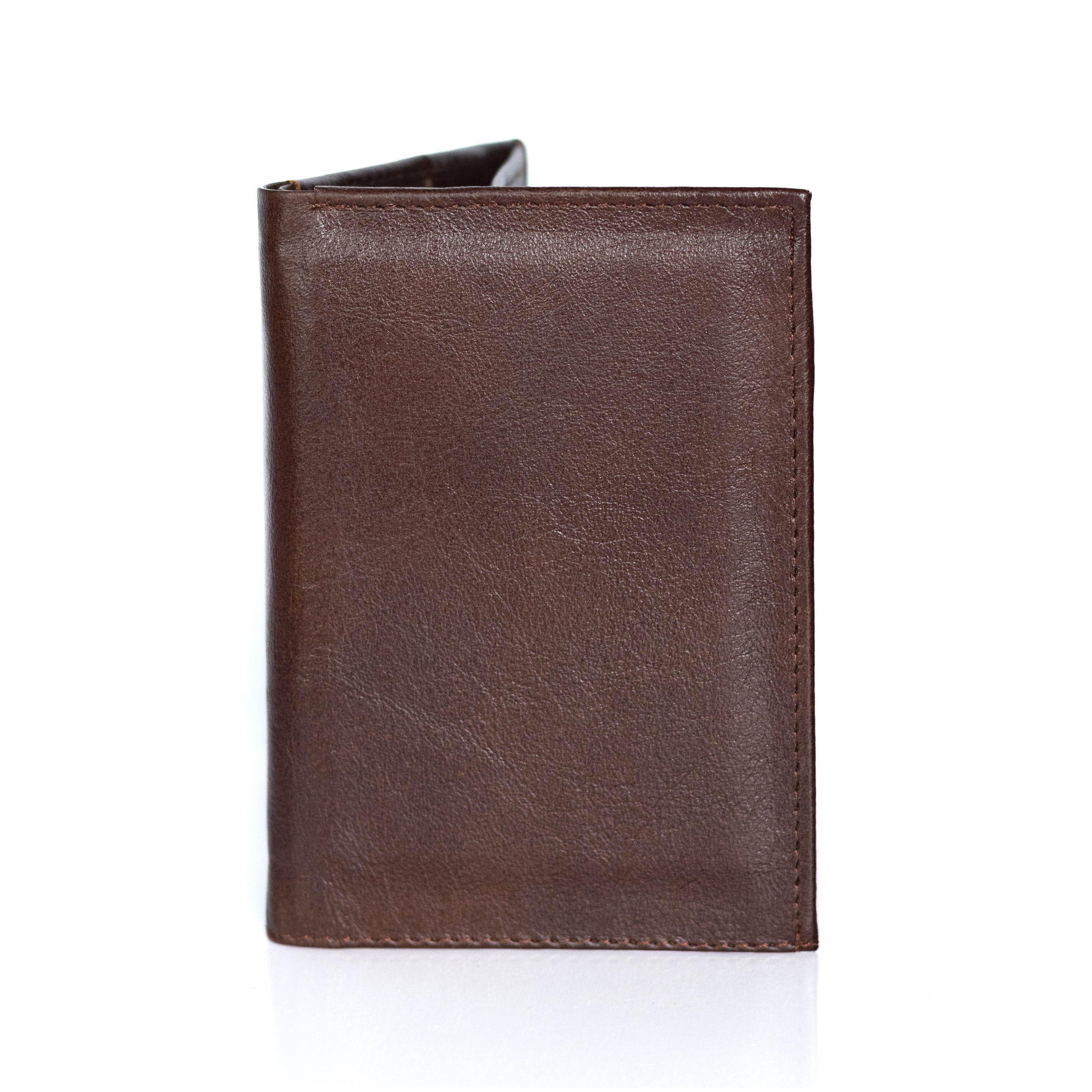 Porta Pasaporte. Piel Chocolate.