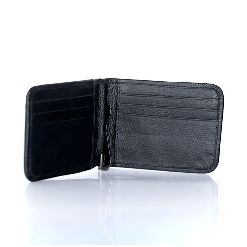 Cartera Clip. Piel Negra.