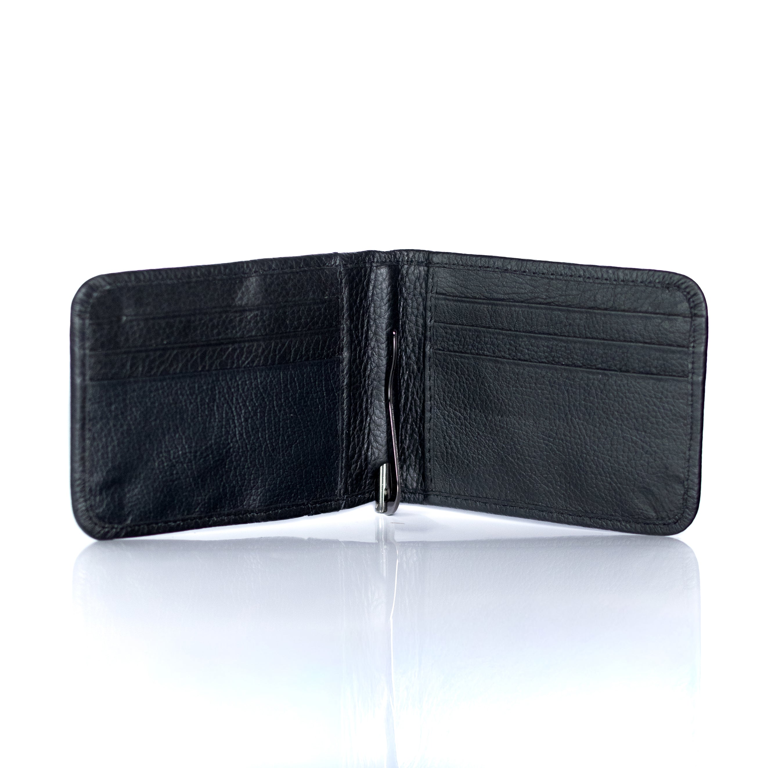 Cartera Clip. Piel Negra.