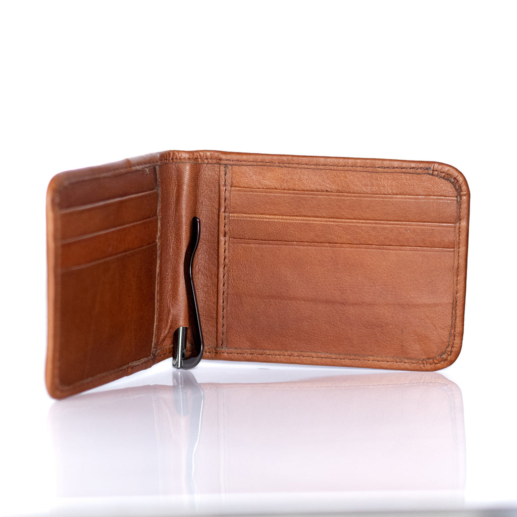 Cartera Clip. Piel Miel