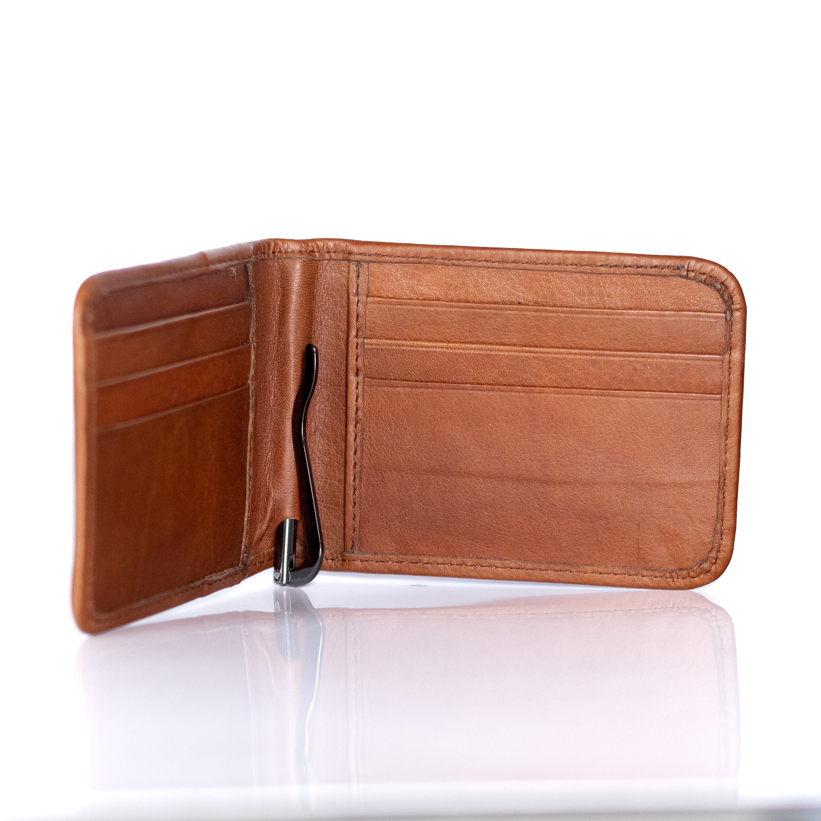 Cartera Clip. Piel Miel
