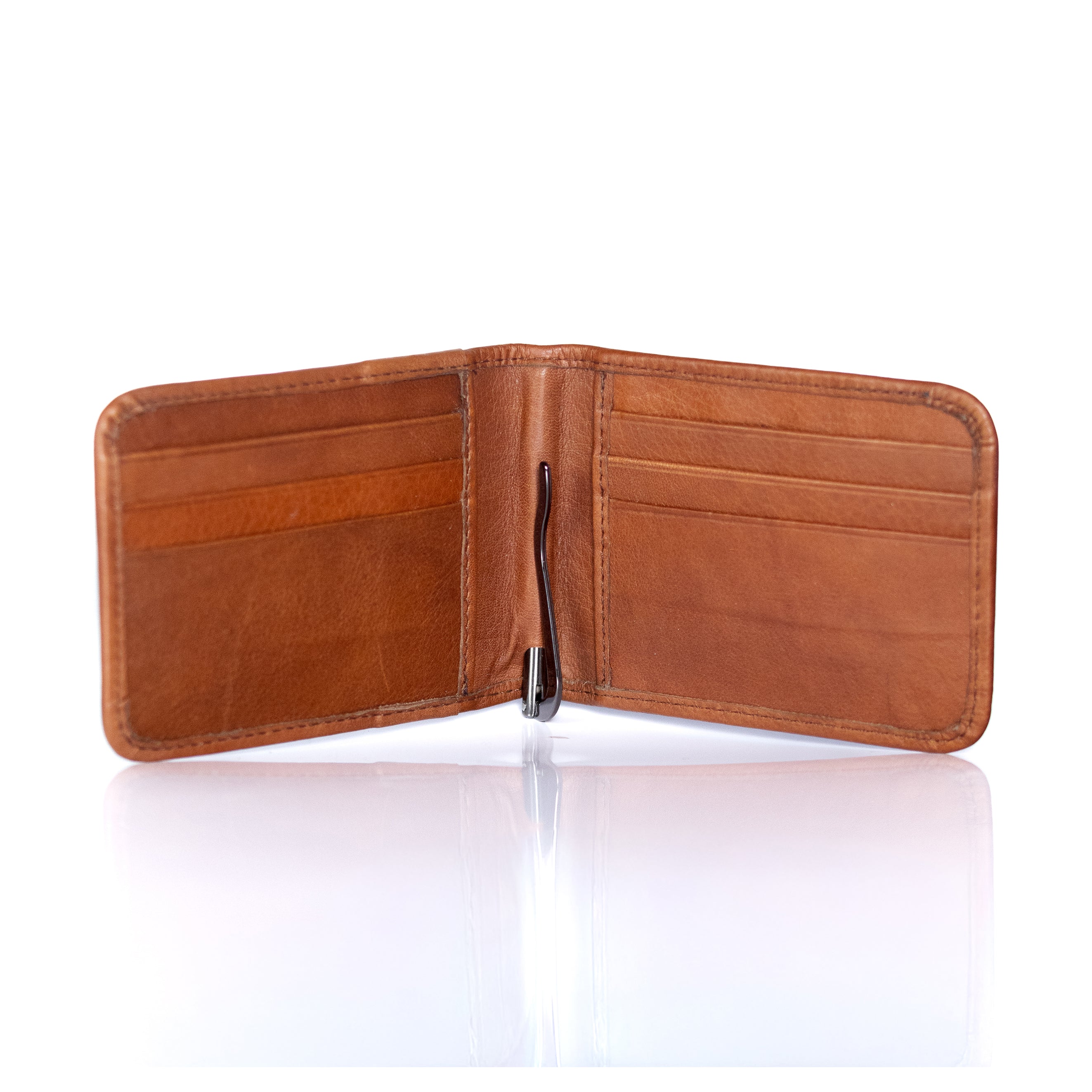 Cartera Clip. Piel Miel